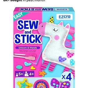 Sew and Stick Unicorn Craft Kit - Pink and White